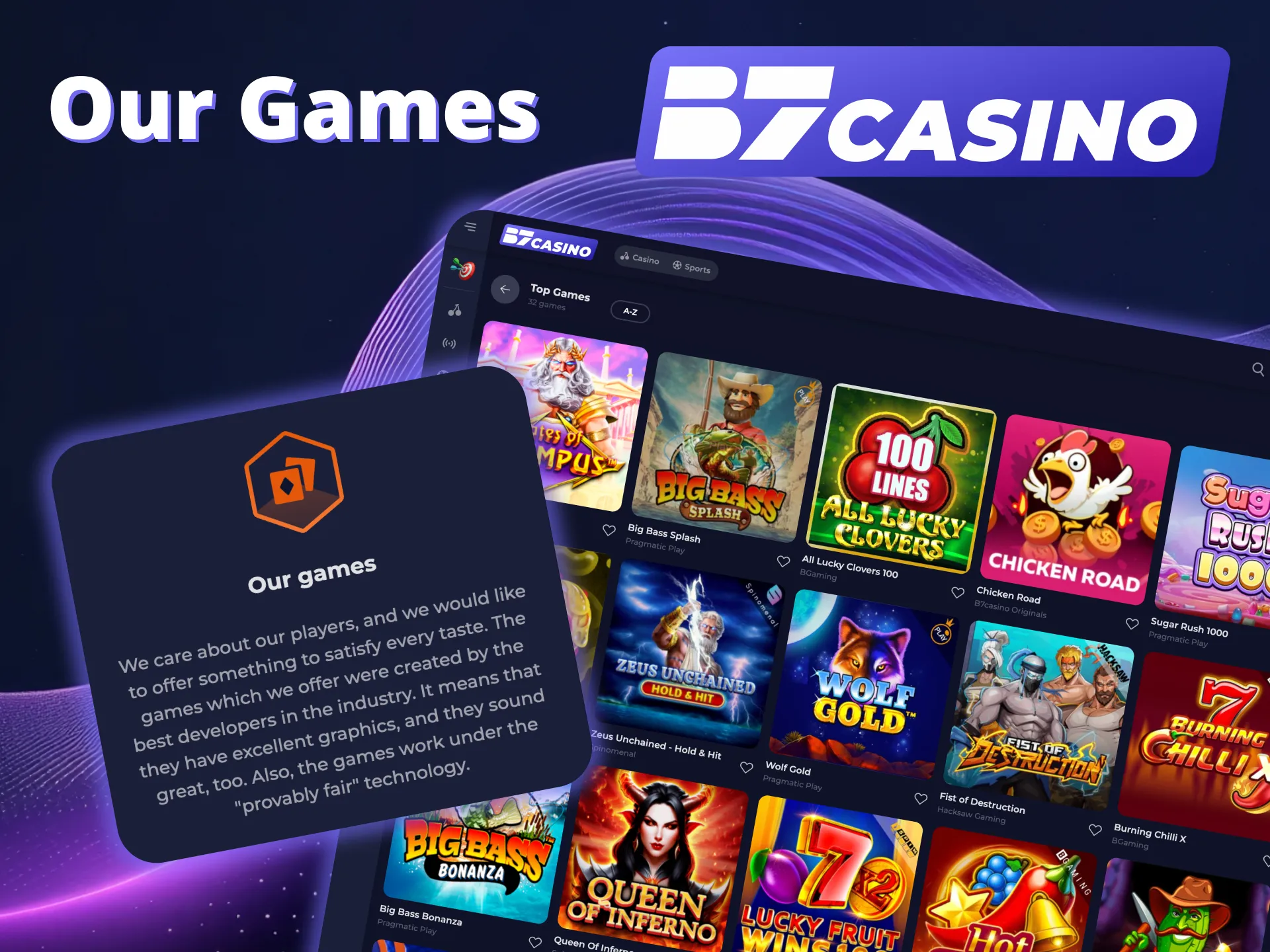 Play top games and win big at B7 Casino.