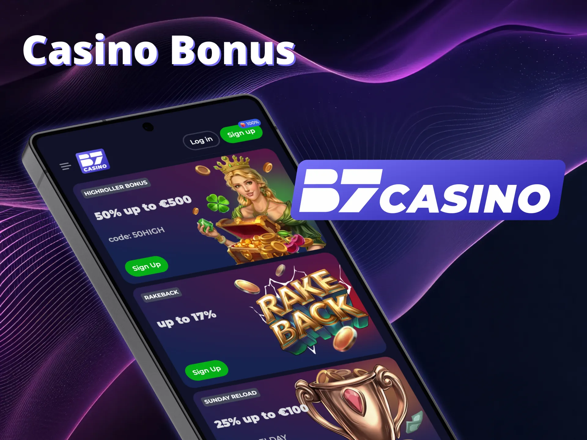 Get exclusive casino bonuses at B7 Casino.