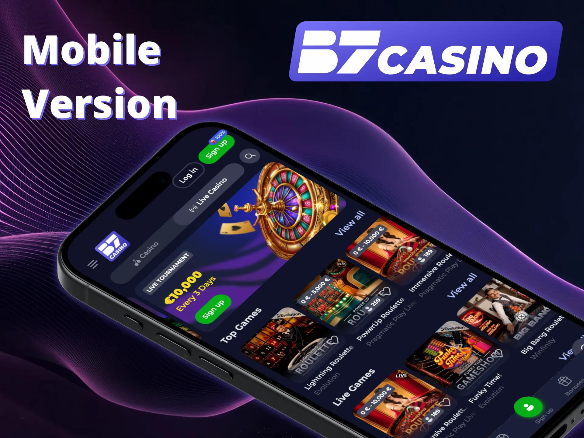 Win directly from browser at B7 Casino mobile.