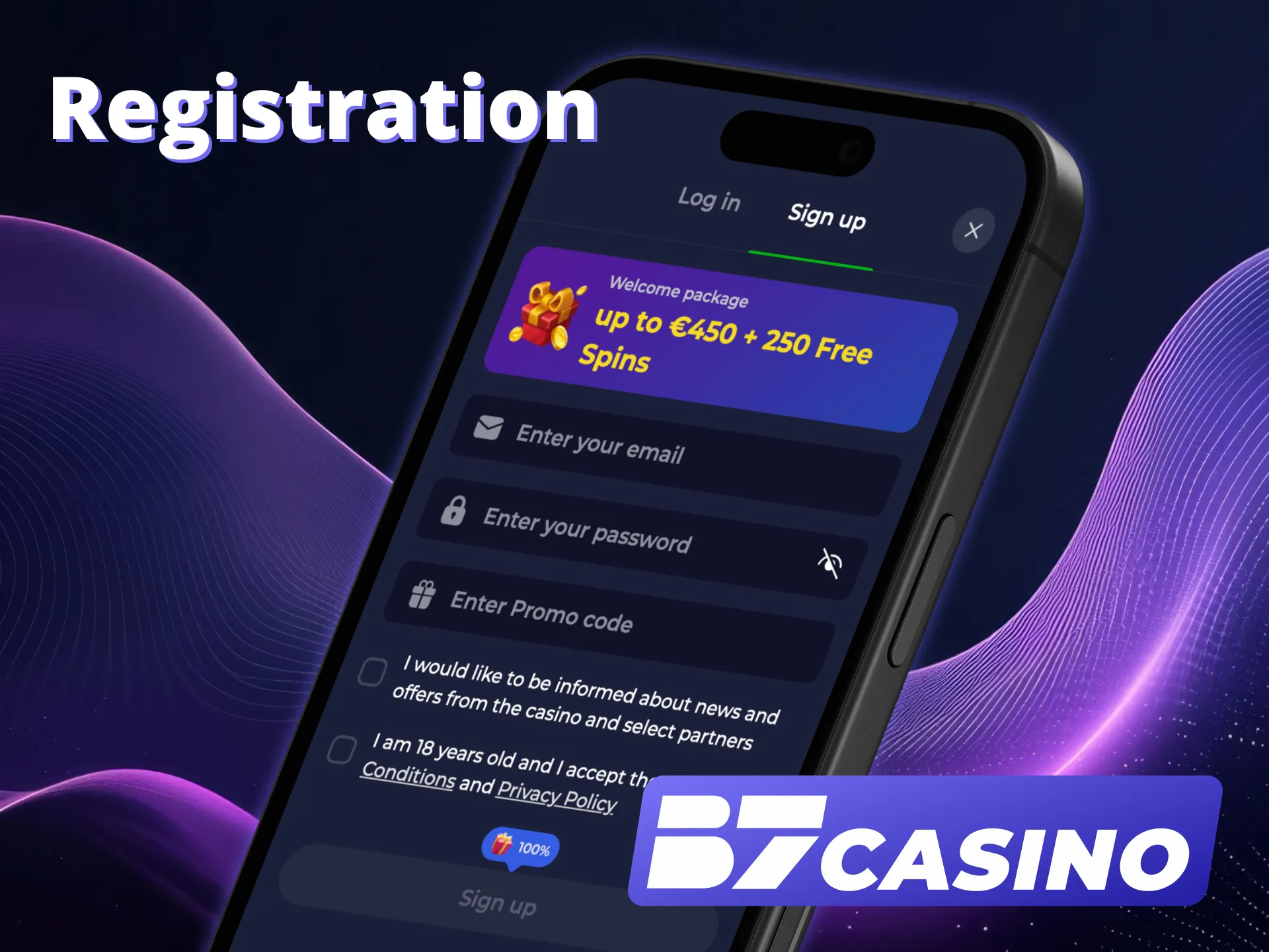 Register fast and start playing B7 Casino now.