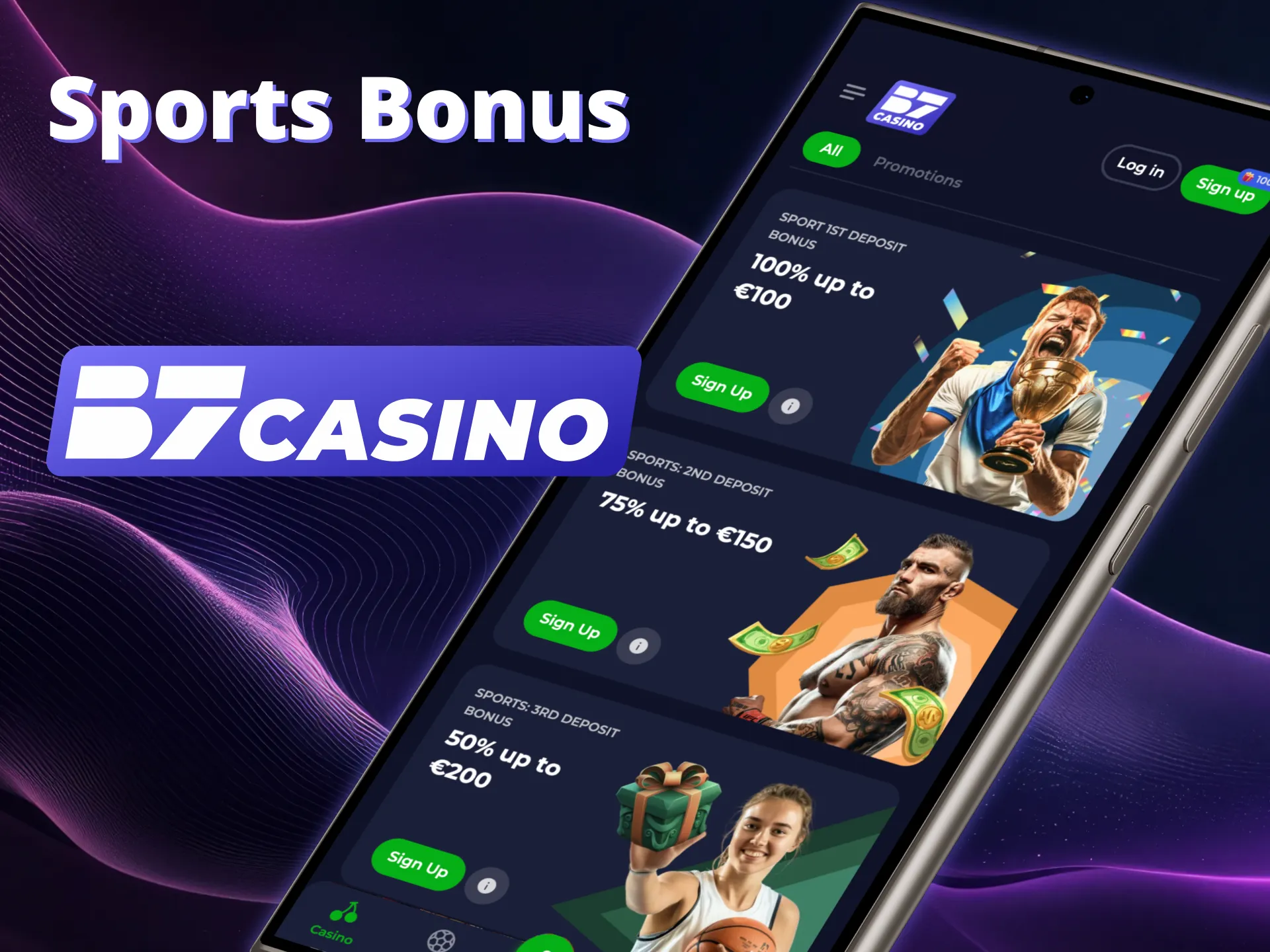 Boost your bets with B7 Casino sports bonus.