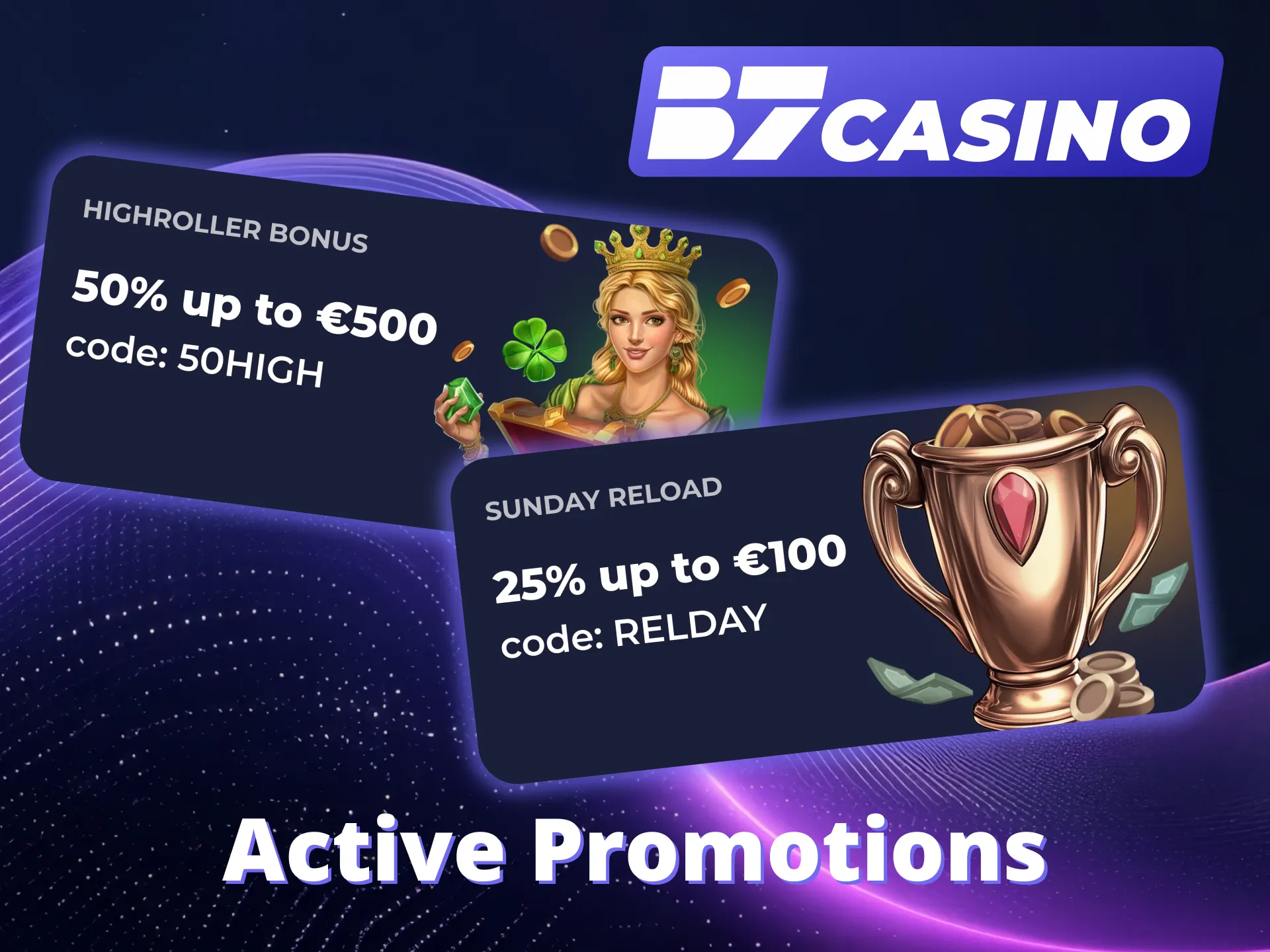 Play more with active promos at B7 Casino.
