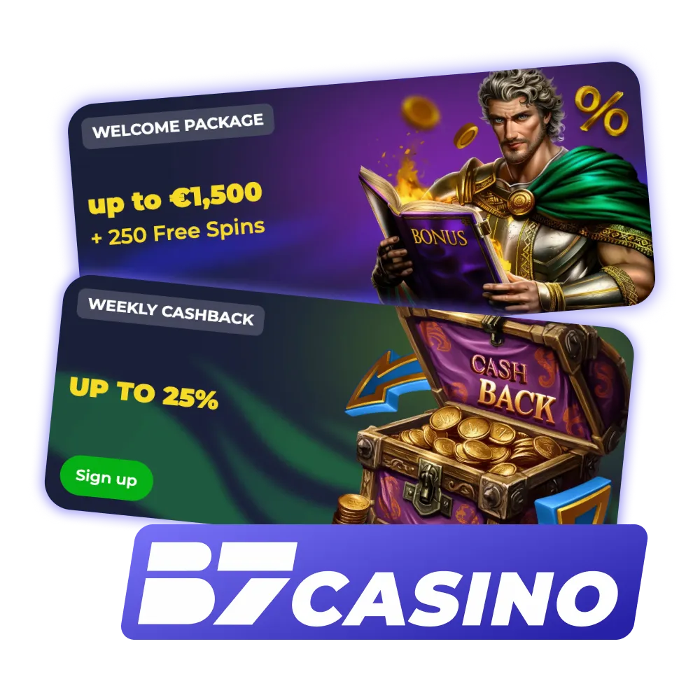 Claim B7 Casino bonuses and start winning today.
