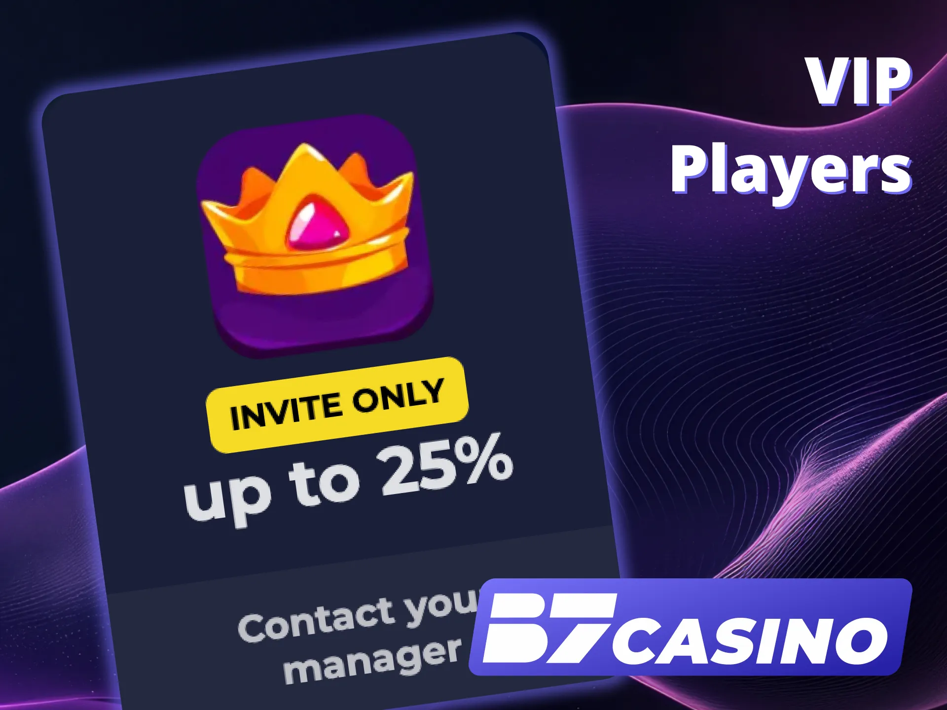 VIP cashback rewards now at B7 Casino.