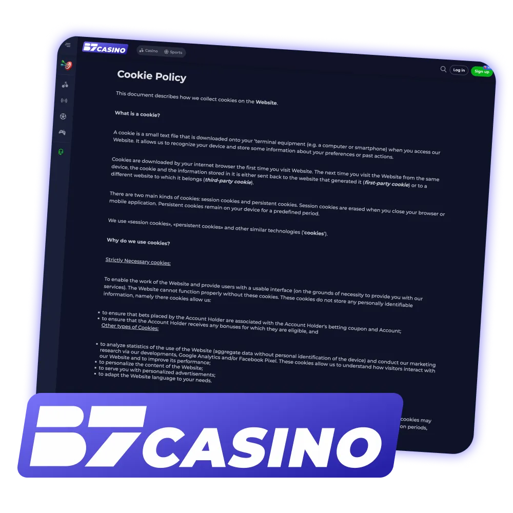 Accept cookies and enjoy B7 Casino.