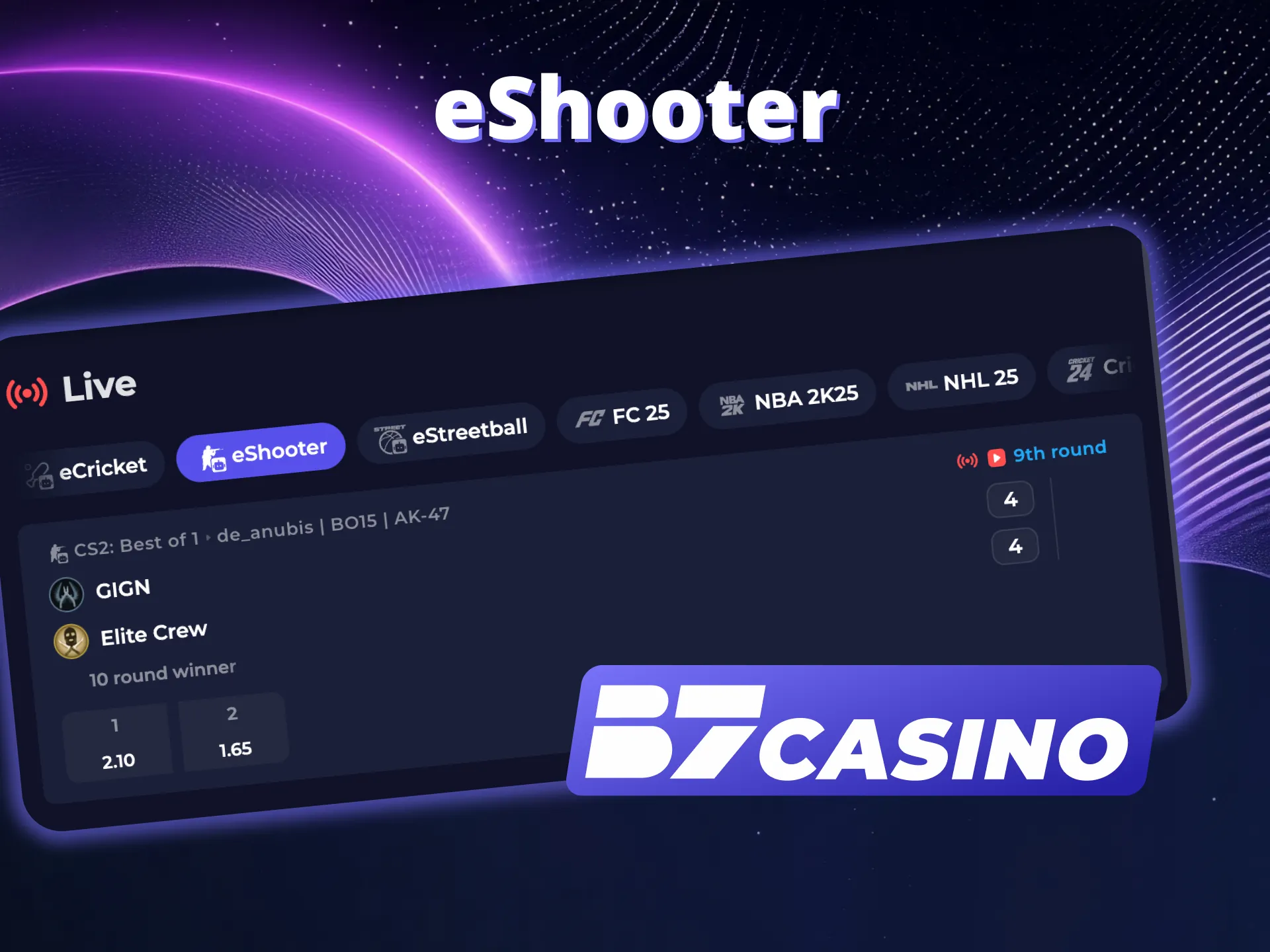 Shoot for wins in eShooter B7 Casino.