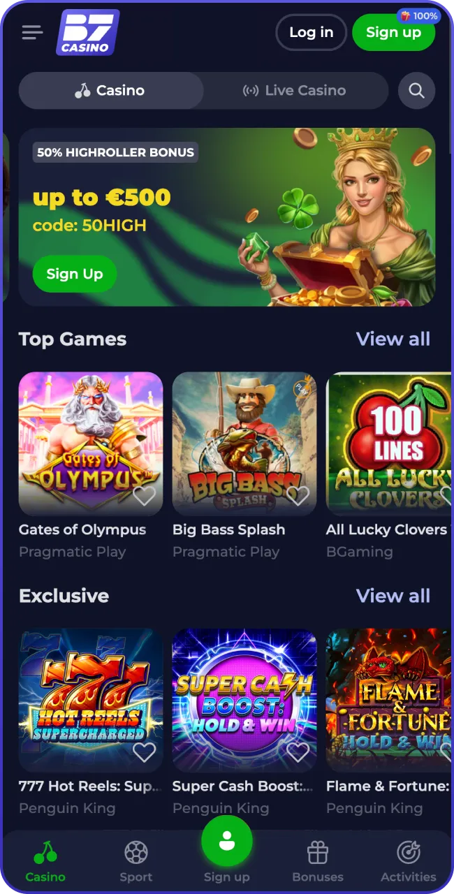 Launch B7 Casino and enjoy real wins now.