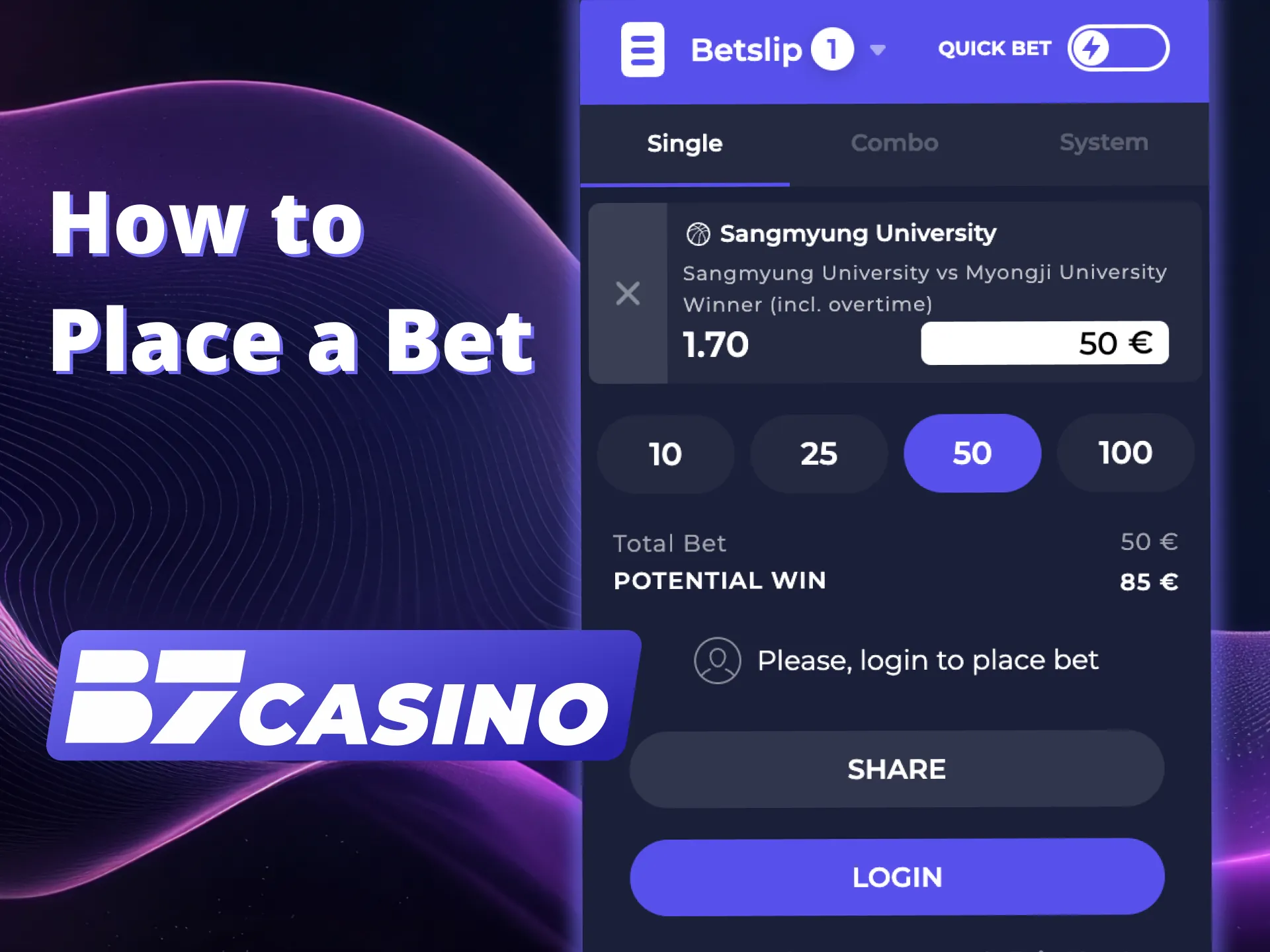 Place smart bets now at B7 Casino.