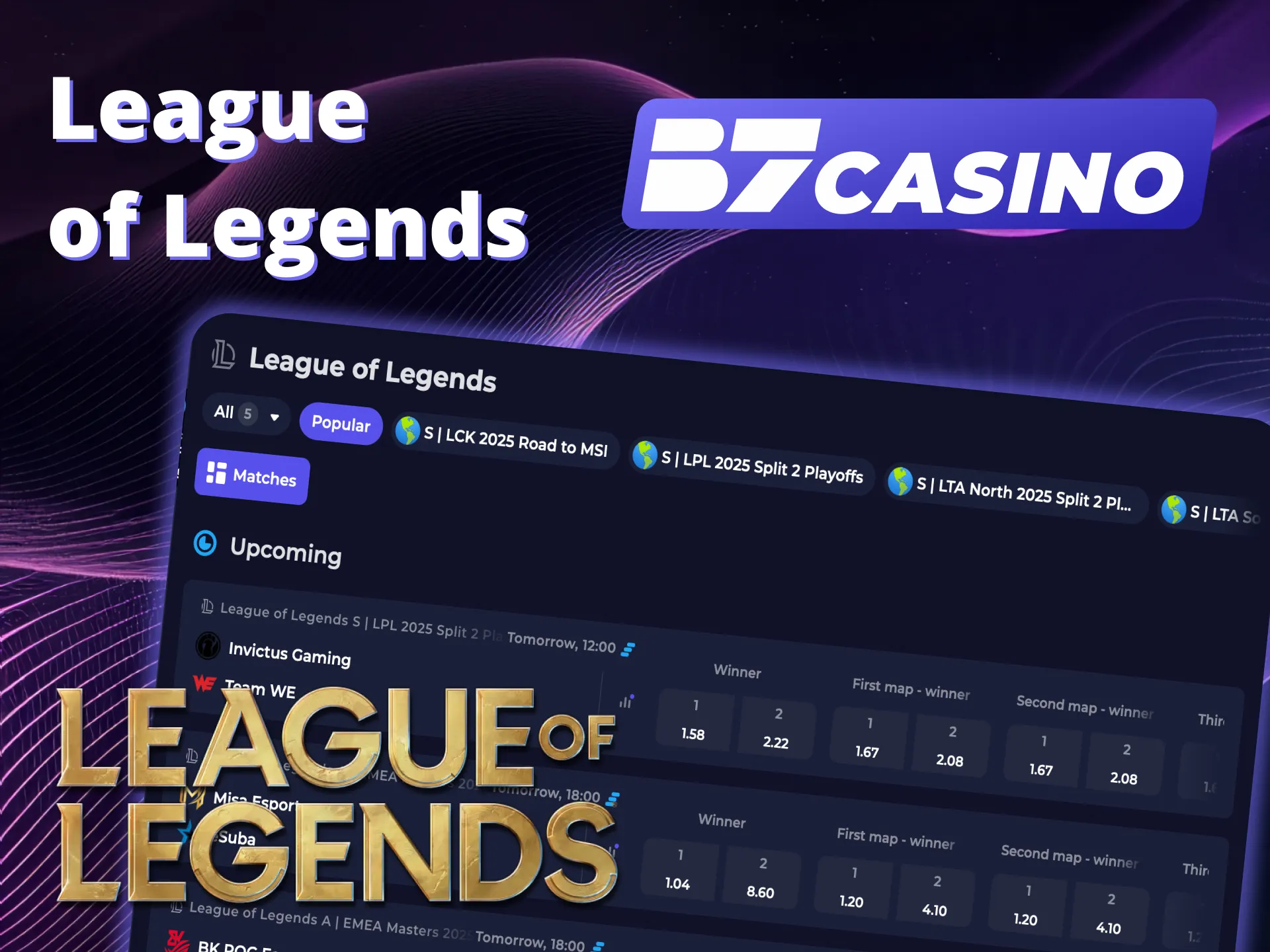 Win with League of Legends bets B7 Casino.