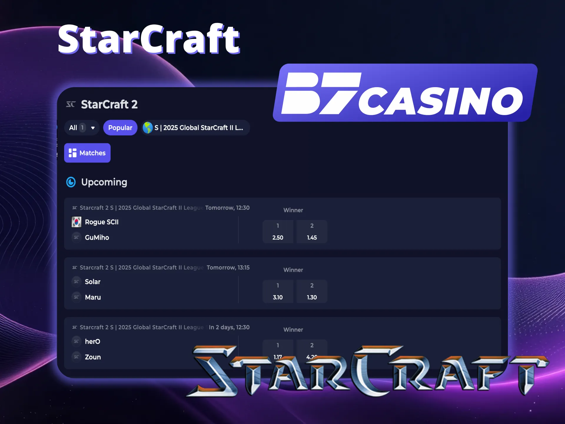 StarCraft predictions win big B7 Casino cash.