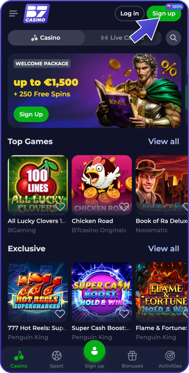 Click to register fast at B7 Casino now.